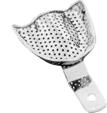 Best Impression Tray Denture Less Perforated Tray #U- S (Upper Small Stainless Steel),1/Pk